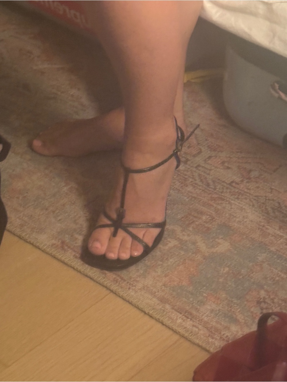 Prada Black Strappy Square-Toe Heels - Picture 6 of 10